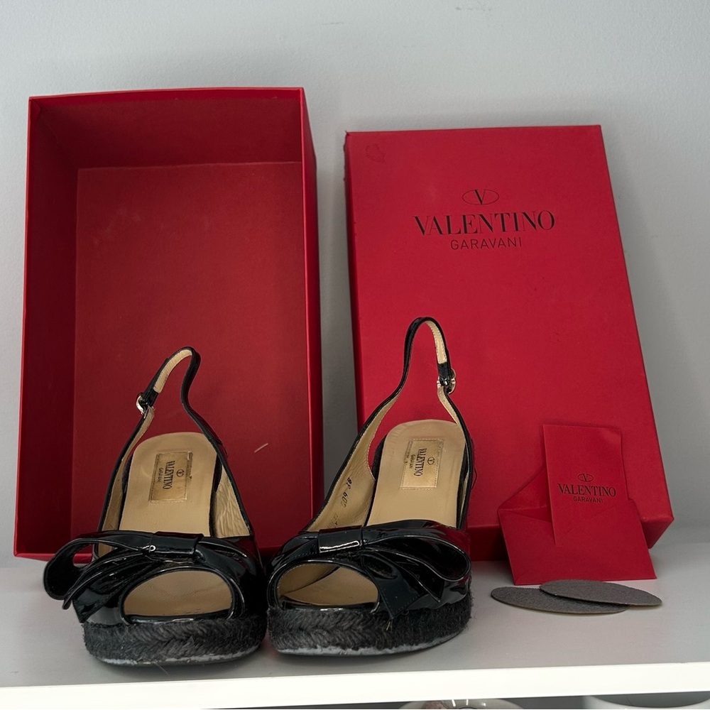 Valentino Garavani Black Wedge Shoes